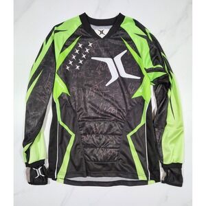 Empire Invert  Shirt Black Green Paintball Medium Jersey Padded Long Sleeve